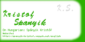 kristof spanyik business card