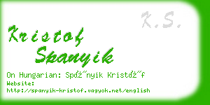 kristof spanyik business card